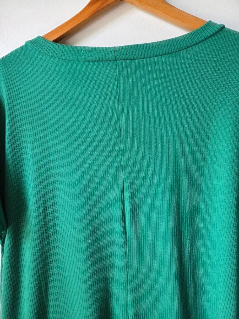 EUC STACCATO GREEN CAP SLEEVES RIBBED T SHIRT DRESS SHORT SZ L